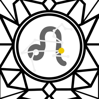 シームレスなモザイク　獅子座の線画　ｐ しし座,獅子座,星座,星,占い,運勢,星占い,ホロスコープ,占星術,12星座のイラスト素材