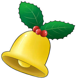 ベル ベル ベル,ヒイラギの実,クリスマスのイラスト素材