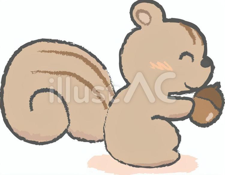 にっこりした横向きのリス リス,動物,横向きのイラスト素材