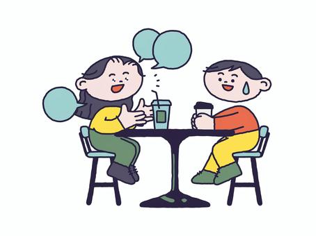 一個用機關槍說話的女人和一個有輕微拉力的男人, JPG, PNG 和 AI 一個用機關槍說話的女人和一個有輕微拉力的男人, , JPG, PNG 和 AI