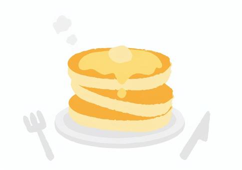 かわいいパンケーキのイラスト パンケーキ,ホットケーキ,食べ物,デザート,スイーツ,かわいい,シンプル,バター,ハチミツ,ほのぼののイラスト素材