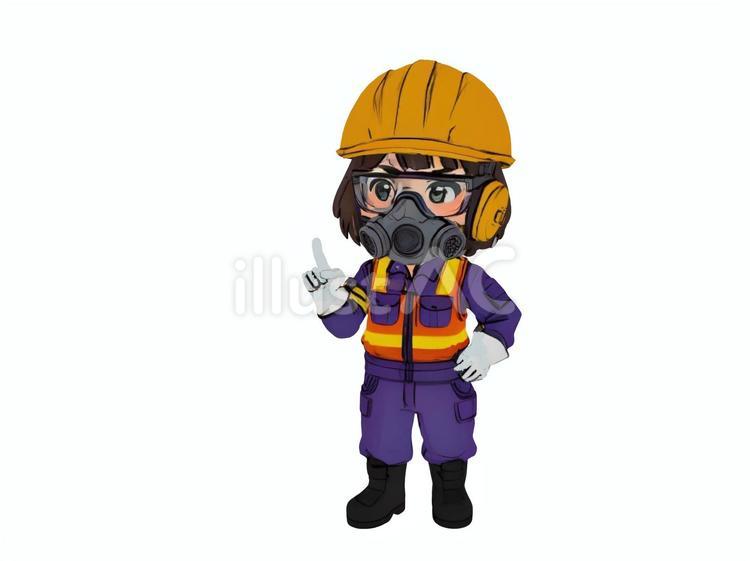 建設土木工事現場トンネル粉じん対策作業員 トンネル,ずい道,坑内のイラスト素材