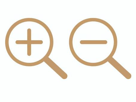 拡大縮小のマーク（アイコン） 拡大,縮小,虫眼鏡,アイコン,ズーム,プラス,マイナス,マーク,ルーペ,シルエットのイラスト素材