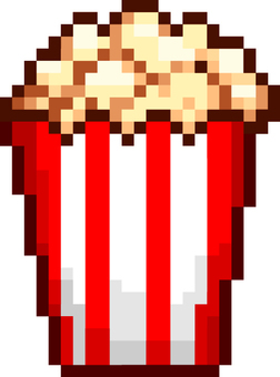ドット絵の赤カップのポップコーンです。 ドット絵,ポップコーン,シンプル,お菓子,スナック,映画館,フード,食べ物,ジャンクフード,カップのイラスト素材