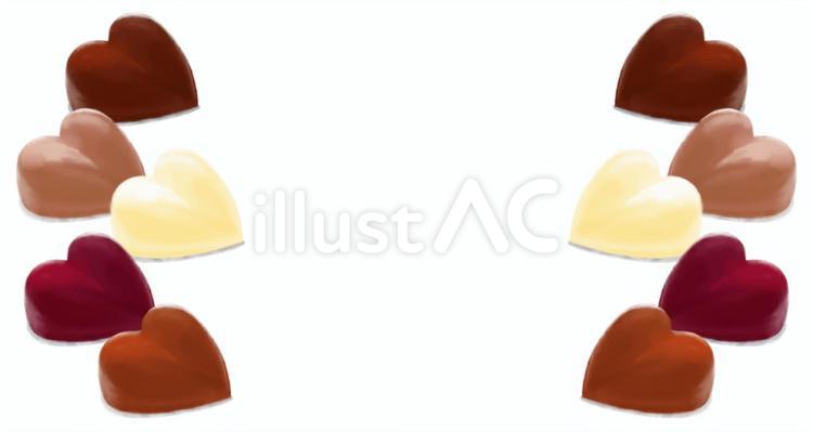 ハート型チョコレート　フレーム バレンタイン,チョコレート,ハートのイラスト素材