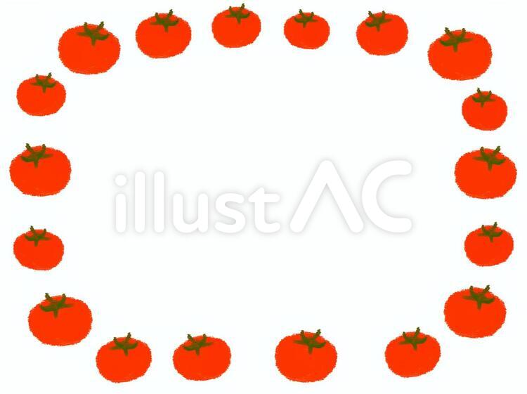 トマトのフレーム とまと,トマト,tomatoのイラスト素材