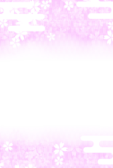 可愛い桜和柄葉書（縦）  葉書,縦,和柄,矢絣,桜,ピンク,ポストカード,パステル,淡い,雲のイラスト素材