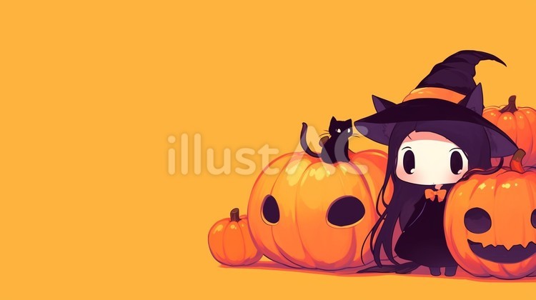 ハロウィーンの仮装をした女の子 女の子,かわいい,ハロウィンのイラスト素材