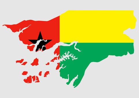 ギニアビサウの地図（国旗柄） ギニアビサウ,地図,国旗,外国,海外,地理,土地,国土,地形,世界のイラスト素材