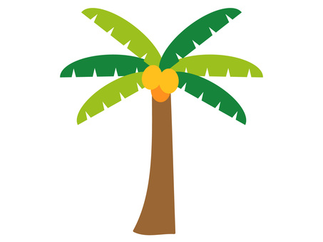 夏・ビーチとリゾート・南国ヤシの木 ヤシの木,ココナッツ,南国,トロピカル,リゾート,ビーチ,夏,アイコン,植物,木のイラスト素材