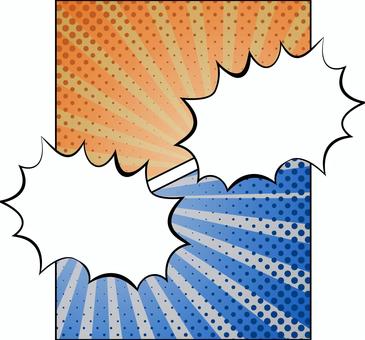 漫画コマ割り背景カラー6吹き出し付き 漫画,コマ割り,吹き出し,フレーム,対決,vs,決戦,枠,サンバースト,水玉のイラスト素材