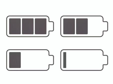 バッテリー残量アイコン（満タン〜要充電） 残量,アイコン,透過,ベクター,バッテリー,電池残量,残量アイコン,バッテリー残量,スマホ,スマートフォンのイラスト素材