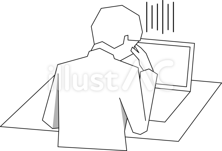 ビジネスマン　デスクワーク　疲労　 ビジネスマン,ビジネス,ビジネスシーンのイラスト素材