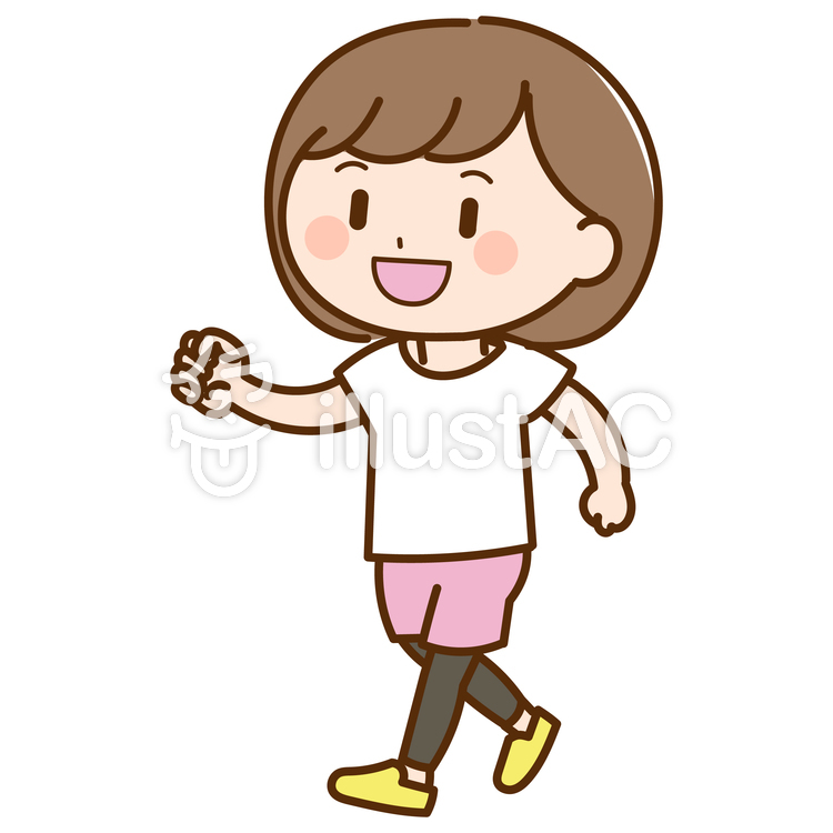 ウォーキングをする女性イラスト No 無料イラストなら イラストac