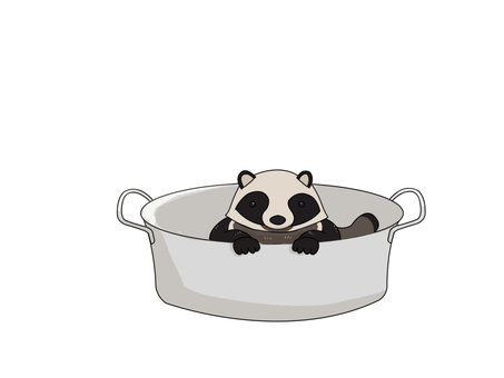 タヌキ（鍋） タヌキ,動物,日本,夜行性,鍋のイラスト素材