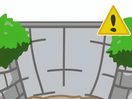 ダム　危険マーク ダム,砂防ダム,危険,注意,危ない,マーク,促す,渇水,干ばつ,干からびるのイラスト素材