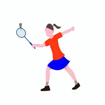 スポーツ 102 バドミントン,スポーツ,女の子,女性,アスリート,ラケット,シャトル,運動,試合,イラストのイラスト素材