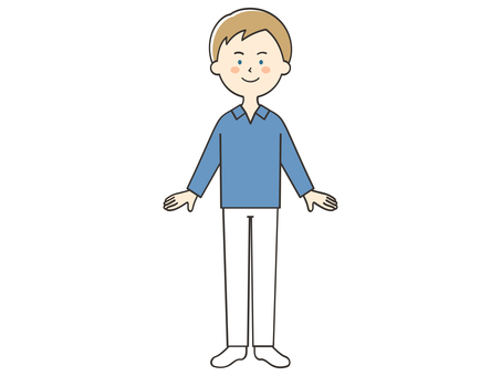 笑顔の白人男性 男性,男,外国人,海外,白人,グローバル,ヨーロッパ人,アメリカ人,留学生,観光客のイラスト素材