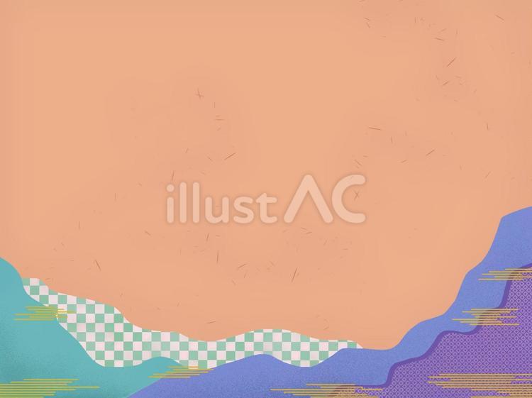 古風な和風フレーム暖色背景 和柄,フレーム,背景のイラスト素材