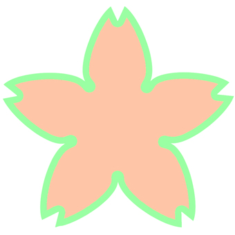 「桜の花びら柄」のシェイプ；B_03 花びら,桜,ふちどり,枠,デザイン,アレンジ,イラスト,シェイプ,フレーム,1枚のイラスト素材