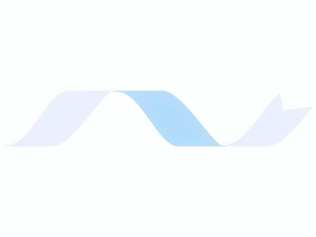 水色のカールするリボンライン リボン,ライン,飾り罫,カール,曲がる,ねじれる,ひも,かわいい,水色,青のイラスト素材