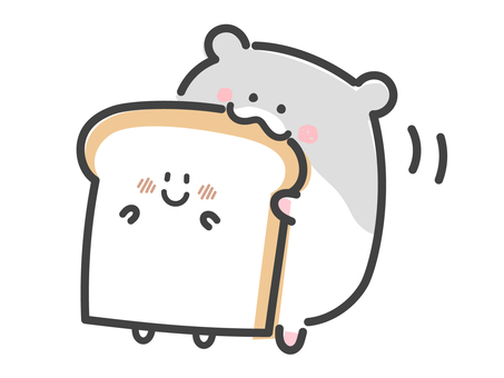 パンを食べるハムスター パンを食べるハムスター 食パン,パン,食べる,ハムスター,ご飯,もぐもぐ,朝食,朝ごはん,食事,おやつのイラスト素材