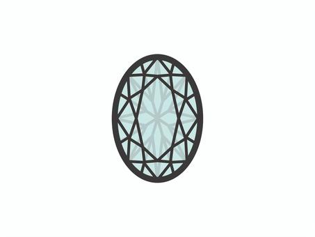 透明な宝石（オーバルカット）01 宝石,ダイヤモンド,ジュエルのイラスト素材
