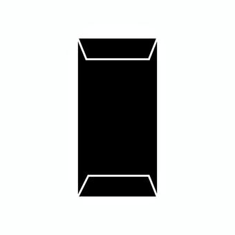 封をした長形封筒のシルエット 封筒,文房具,長形封筒,和封筒,ビジネス,事務用品,封書,シルエット,シンプル,挿絵のイラスト素材