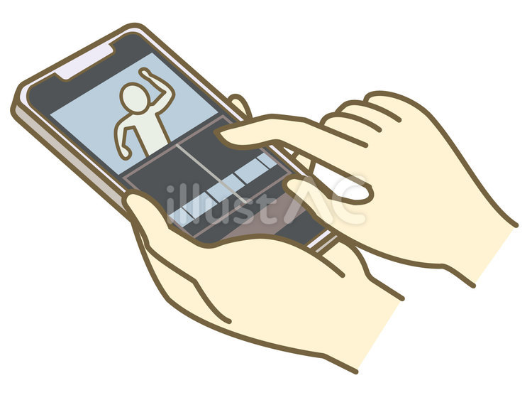 スマホで動画編集するスキル スマホ,スマートフォン,動画編集のイラスト素材