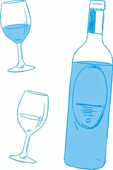 Illustration, wine, glass, hand-drawn wind, 