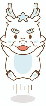 jumping white dragon, JPG, PNG and AI jumping white dragon, chen, lunar month, new year's card, JPG, PNG and AI