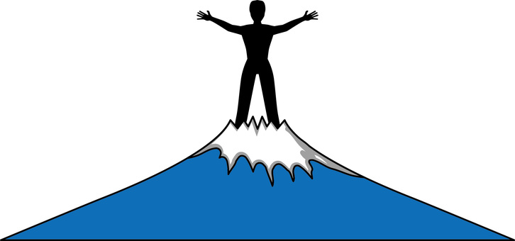 富士山登頂  富士山登頂  富士山,登頂,登山,高い,日本一,人物,シルエットのイラスト素材