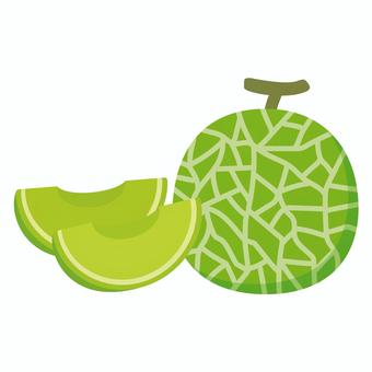 夏のフルーツ単品_メロン メロン,フルーツ,果物,単品,単体,夏,7月,8月,トロピカル,アイコンのイラスト素材
