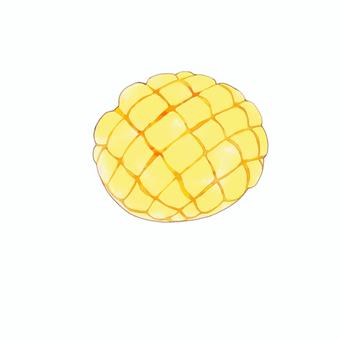 Illustration, melonpan, bread, food, 