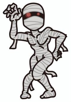 ハロウィンのミイラ男 ハロウィンのミイラ男 ハロウィン,ミイラ,ミイラ男,怪物,おばけ,キャラクター,イベント,コスプレ,デフォルメ,ホラーのイラスト素材