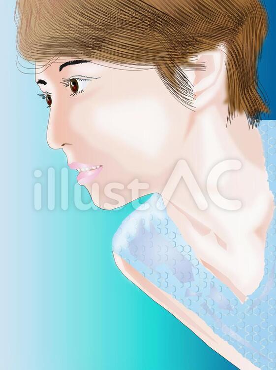 女性の横顔シリーズ１８ イラスト,女性,夏のイラスト素材