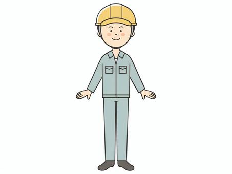笑顔の男性作業員 笑顔の男性作業員 建築士,現場監督,作業員,設計士,男性,男,施工管理士,一級建築士,二級建築士,作業着のイラスト素材