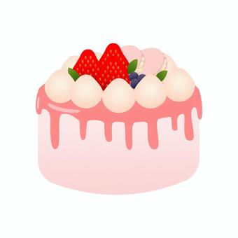 ドリップデコレーションケーキ　ピンク