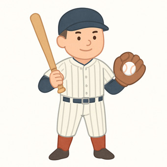 野球のユニフォームを着た男性