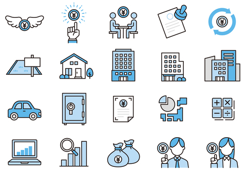 資産・財産アイコン06 アイコン,ビジネス,資産,財産,お金,円,マネー,資金,金融,支払いのイラスト素材