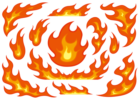 様々な炎_44 火,炎,ファイヤー,火事,燃焼,炎上,火炎,焼く,加熱,フレイムのイラスト素材