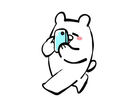 歩きスマホしちゃった 歩きスマホ,ながらスマホ,白くま,かわいい,スマホ,操作,歩くのイラスト素材