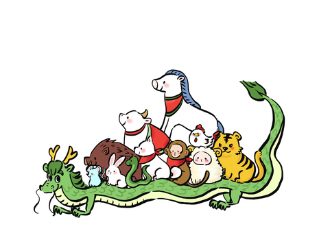 龍にのった干支：午年Ver