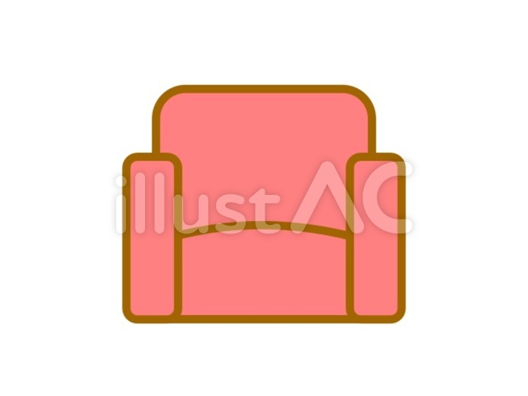 ソファー　足なし　赤 ソファー,椅子,家具のイラスト素材