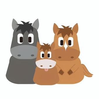 馬の親子 動物,生き物,馬,うま,競馬,競走馬,家畜,干支,午,2026年のイラスト素材