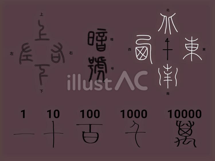 篆書 篆書,上,下のイラスト素材