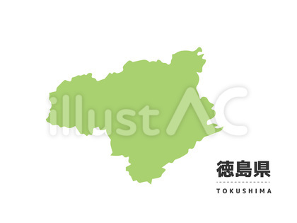 徳島県の地図イラスト素材