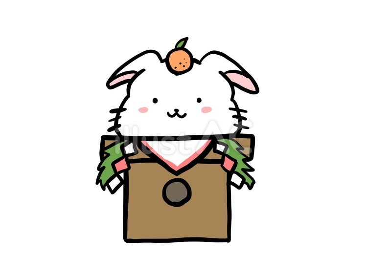 うさぎの鏡餅 鏡餅,うさぎ,新年のイラスト素材