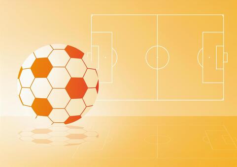 エネルギッシュなサッカーのイメージ背景 スポーツ,サッカー,ボール,コート,光,グラデーション,スタイリッシュ,オレンジ色,背景のイラスト素材