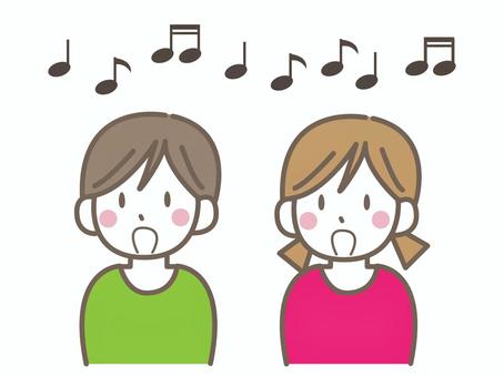 歌をうたう子供たち 歌をうたう子供たち 歌,歌う,音楽,小学生,子供,音符,男の子,女の子,かわいい,シンプルのイラスト素材